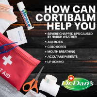 Dr. Dan's Cortibalm -3 Pack -for Dry Cracked Lips - Healing Lip Balm for Severely Chapped Lips- Designed for Men, Women and Children 3 Count (Pack of 1)