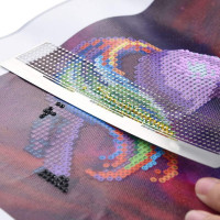 5D Diamond Painting Kit Ruler,Delaman Stainless Steel Diamond Mesh Ruler DIY Drawing Ruler with 216 Blank Grids for Diamond Painting Round Full Drill & Partial Drill
