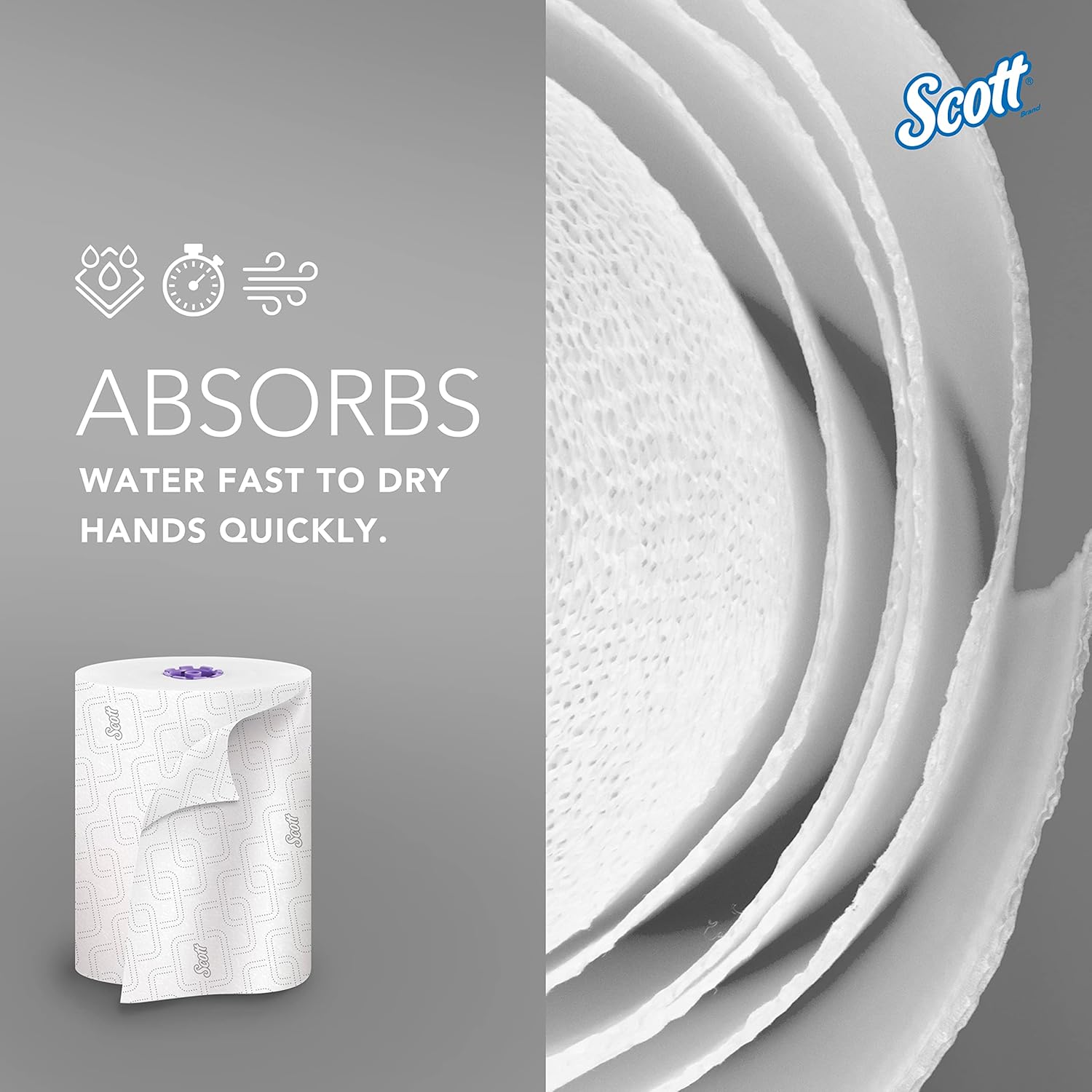Scott Professional Essential High-Capacity Hard Roll Paper Towels, Bulk (02001), Elevated Design, Absorbency Pockets, White, for ScottBrand Purple Core Dispensers (6 Rolls at 950' Each, 5,700'/Case) 950'/Roll, 6 Rolls/Case, 5,700'/Case