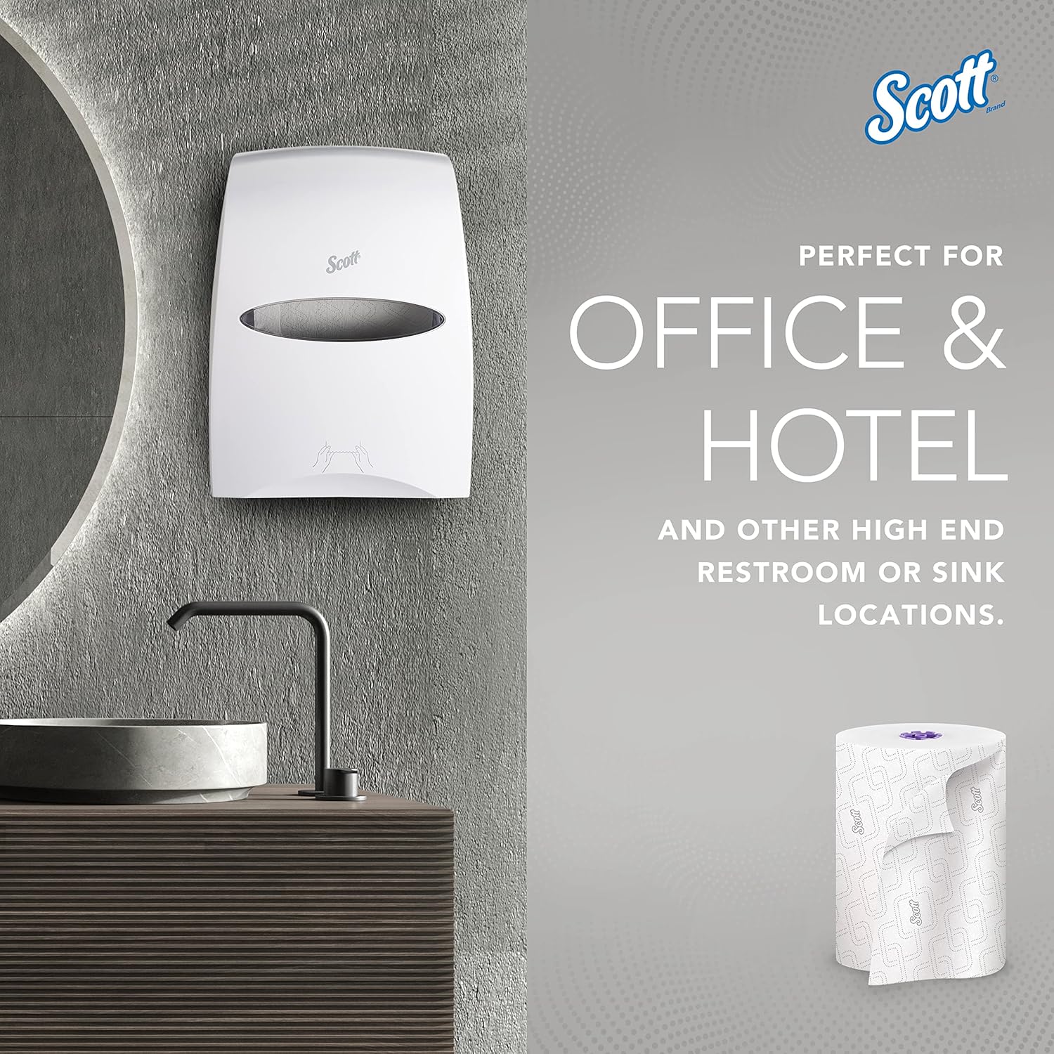 Scott Professional Essential High-Capacity Hard Roll Paper Towels, Bulk (02001), Elevated Design, Absorbency Pockets, White, for ScottBrand Purple Core Dispensers (6 Rolls at 950' Each, 5,700'/Case) 950'/Roll, 6 Rolls/Case, 5,700'/Case