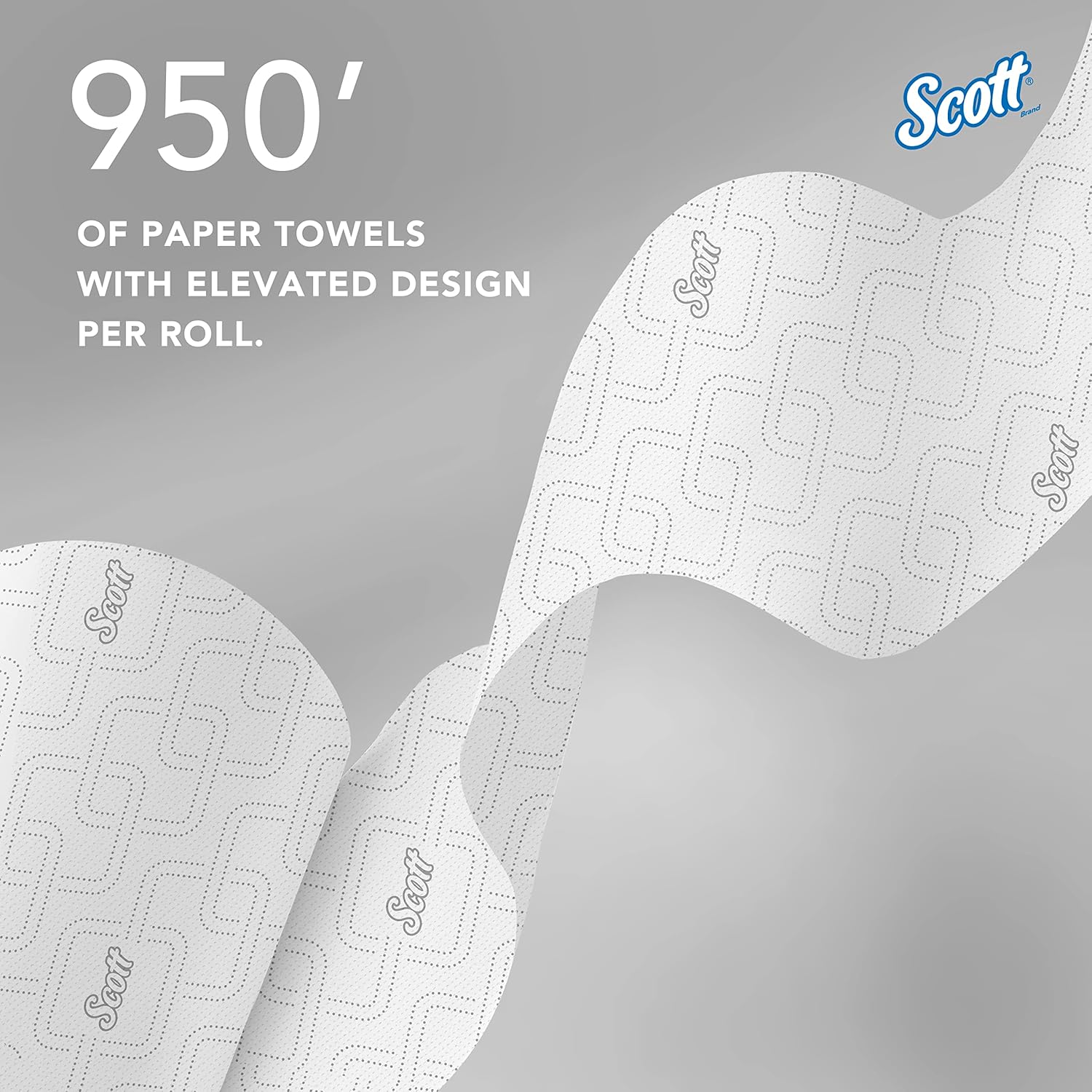 Scott Professional Essential High-Capacity Hard Roll Paper Towels, Bulk (02001), Elevated Design, Absorbency Pockets, White, for ScottBrand Purple Core Dispensers (6 Rolls at 950' Each, 5,700'/Case) 950'/Roll, 6 Rolls/Case, 5,700'/Case