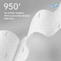 Scott Professional Essential High-Capacity Hard Roll Paper Towels, Bulk (02001), Elevated Design, Absorbency Pockets, White, for ScottBrand Purple Core Dispensers (6 Rolls at 950' Each, 5,700'/Case) 950'/Roll, 6 Rolls/Case, 5,700'/Case