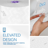 Scott Professional Essential High-Capacity Hard Roll Paper Towels, Bulk (02001), Elevated Design, Absorbency Pockets, White, for ScottBrand Purple Core Dispensers (6 Rolls at 950' Each, 5,700'/Case) 950'/Roll, 6 Rolls/Case, 5,700'/Case