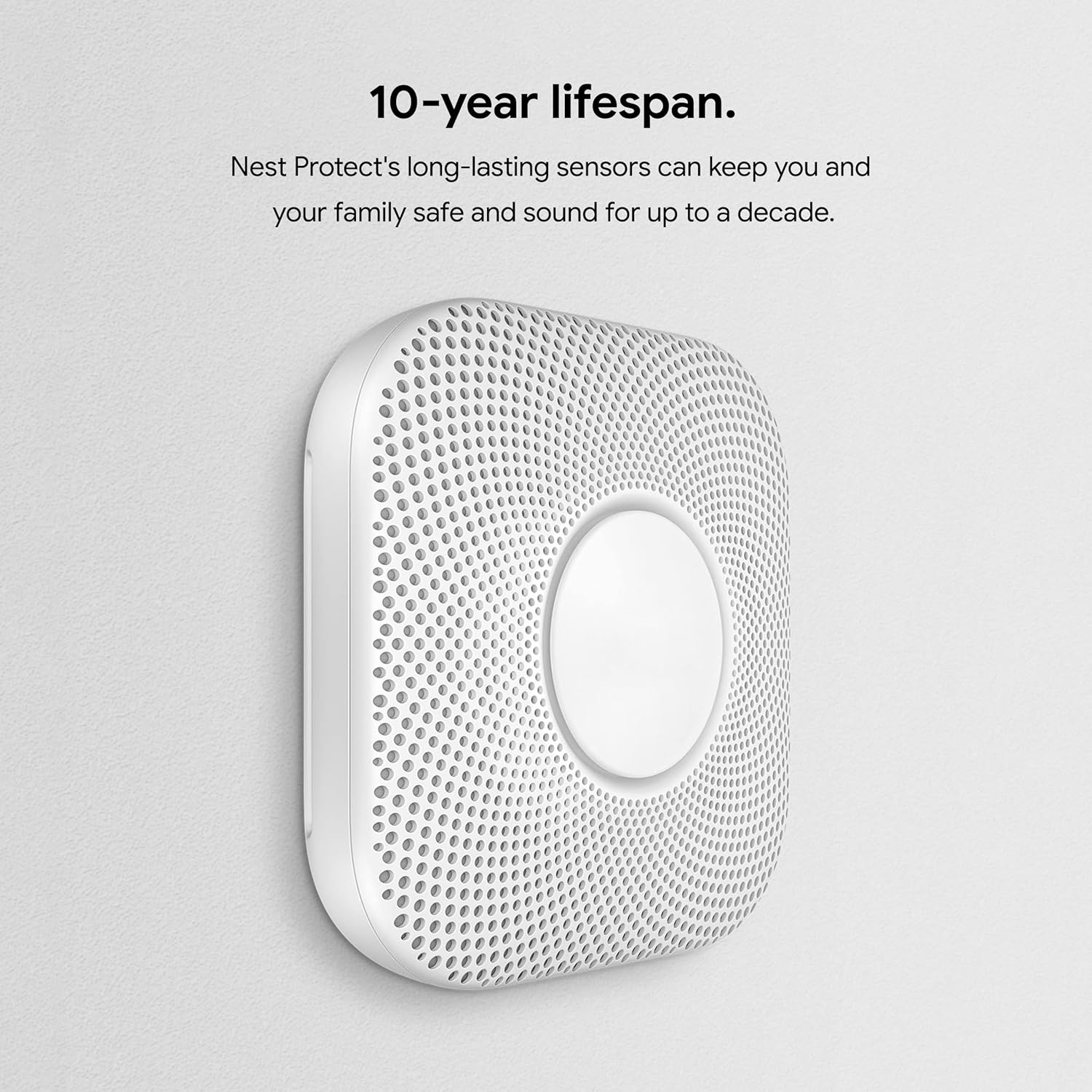 Google Nest Protect - Smoke Alarm - Smoke Detector and Carbon Monoxide Detector - Battery Operated , White - S3000BWES
