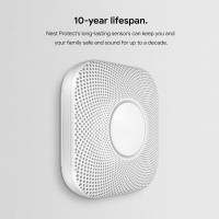 Google Nest Protect - Smoke Alarm - Smoke Detector and Carbon Monoxide Detector - Battery Operated , White - S3000BWES