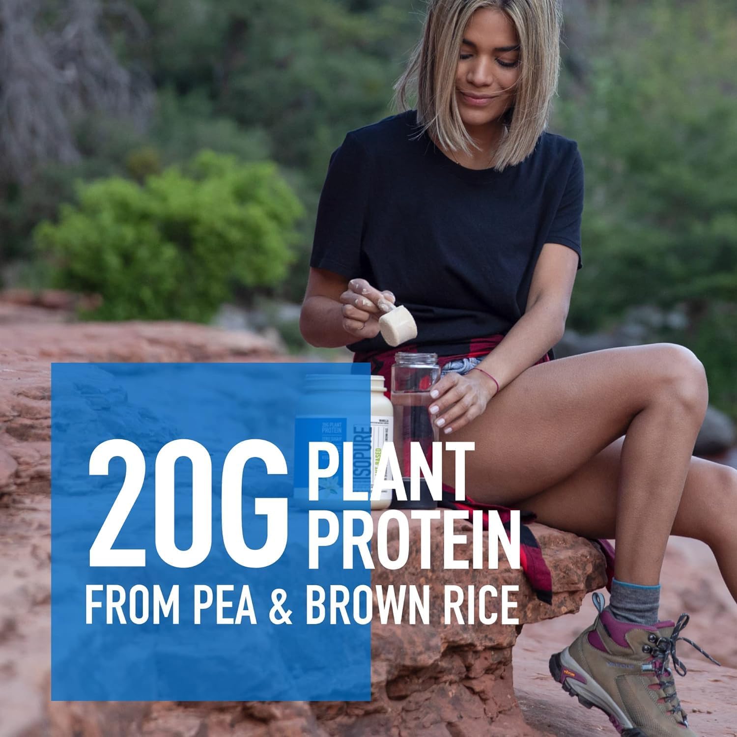 Isopure Plant-Based Protein Powder, Lactose Free, Gluten Free, With Iron, Vanilla, 20g Plant Protein Per Serving, 1.23 Lbs, 20 Servings Vanilla 20 Servings (Pack of 1)