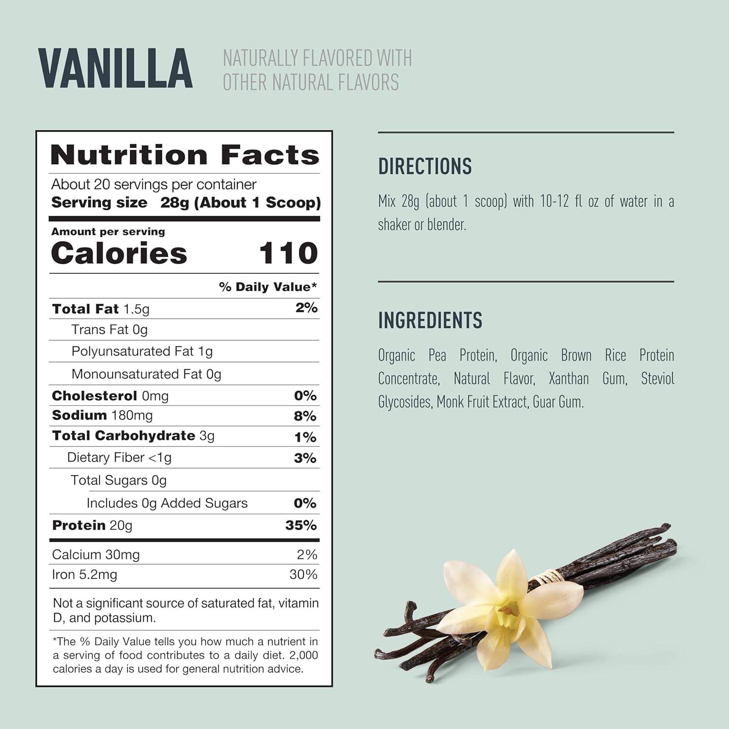 Isopure Plant-Based Protein Powder, Lactose Free, Gluten Free, With Iron, Vanilla, 20g Plant Protein Per Serving, 1.23 Lbs, 20 Servings (Packaging May Vary) Vanilla 20 Servings (Pack of 1)