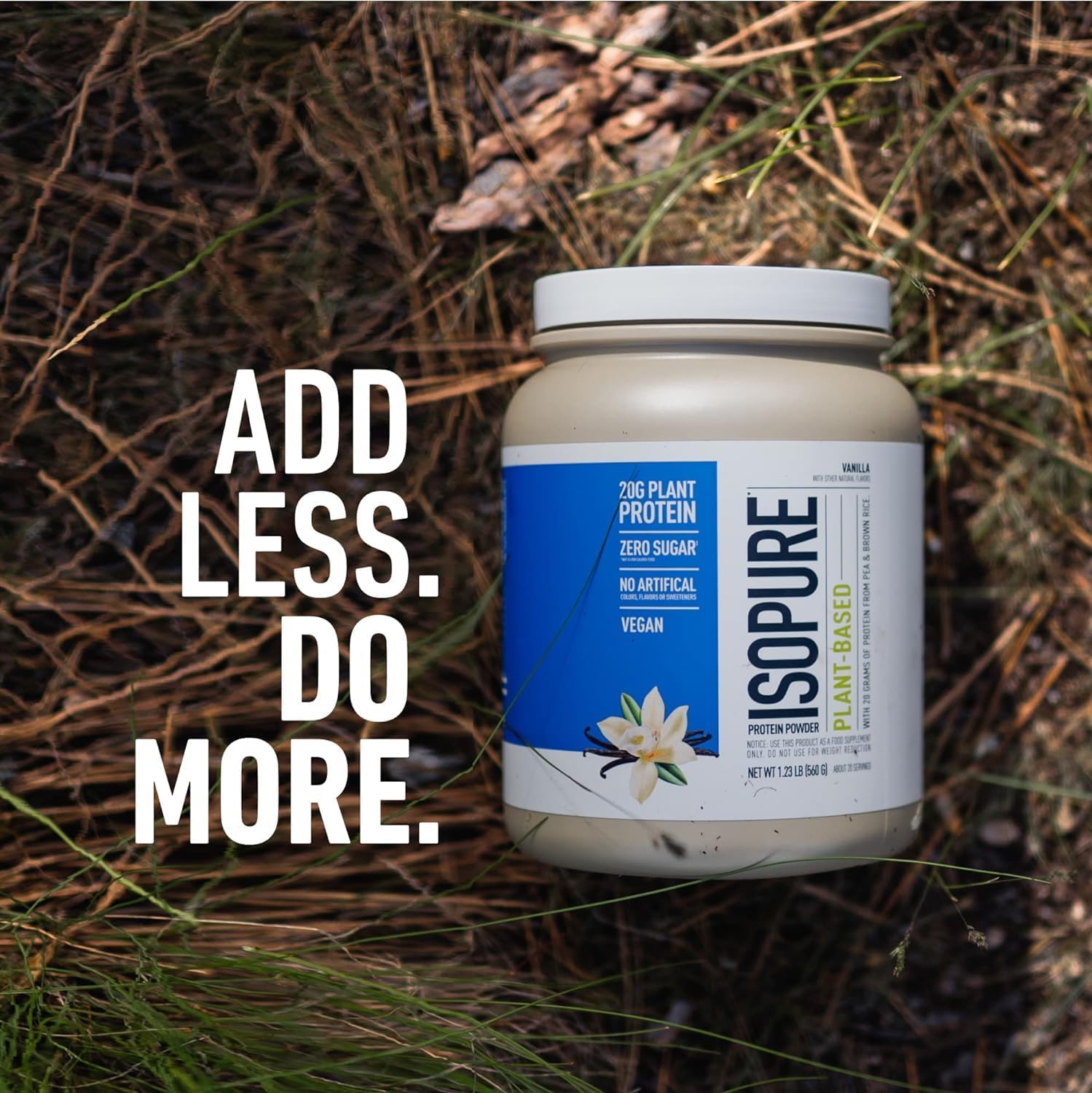 Isopure Plant-Based Protein Powder, Lactose Free, Gluten Free, With Iron, Vanilla, 20g Plant Protein Per Serving, 1.23 Lbs, 20 Servings Vanilla 20 Servings (Pack of 1)