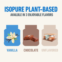 Isopure Plant-Based Protein Powder, Lactose Free, Gluten Free, With Iron, Vanilla, 20g Plant Protein Per Serving, 1.23 Lbs, 20 Servings Vanilla 20 Servings (Pack of 1)