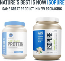 Isopure Plant-Based Protein Powder, Lactose Free, Gluten Free, With Iron, Vanilla, 20g Plant Protein Per Serving, 1.23 Lbs, 20 Servings Vanilla 20 Servings (Pack of 1)