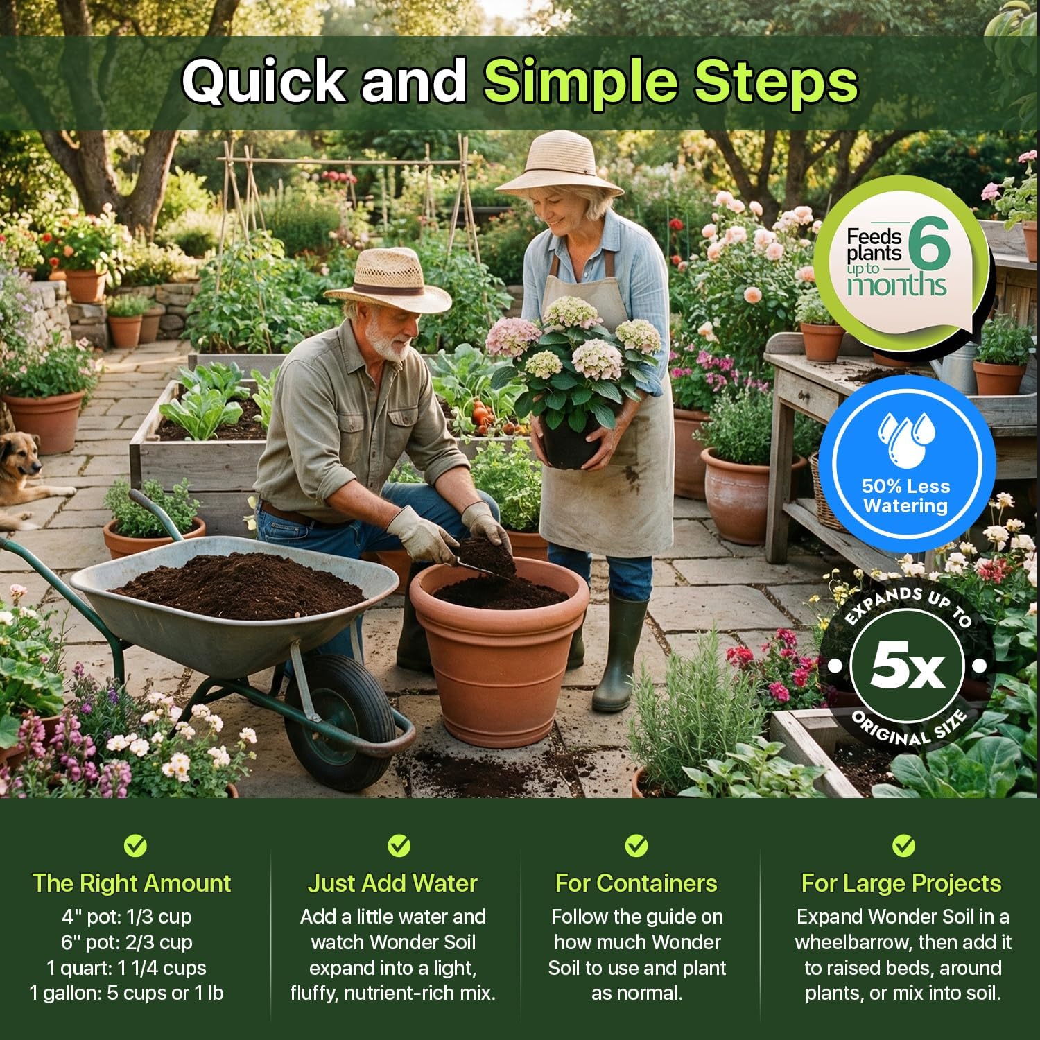 WONDER SOIL | Organic Potting Soil | 12 QUARTS of Ready to Plant Coco Coir Fully Loaded with Nutrients | 3 LBS Bag Expands to 12 Quarts of Indoor Outdoor Soil | Incl Worm Castings, Perlite 3 LBS (Expands to 12 Quarts)