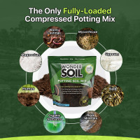 WONDER SOIL | Organic Potting Soil | 12 QUARTS of Ready to Plant Coco Coir Fully Loaded with Nutrients | 3 LBS Bag Expands to 12 Quarts of Indoor Outdoor Soil | Incl Worm Castings, Perlite 3 LBS (Expands to 12 Quarts)