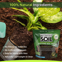 WONDER SOIL | Organic Potting Soil | 12 QUARTS of Ready to Plant Coco Coir Fully Loaded with Nutrients | 3 LBS Bag Expands to 12 Quarts of Indoor Outdoor Soil | Incl Worm Castings, Perlite 3 LBS (Expands to 12 Quarts)