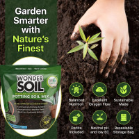 WONDER SOIL | Organic Potting Soil | 12 QUARTS of Ready to Plant Coco Coir Fully Loaded with Nutrients | 3 LBS Bag Expands to 12 Quarts of Indoor Outdoor Soil | Incl Worm Castings, Perlite 3 LBS (Expands to 12 Quarts)