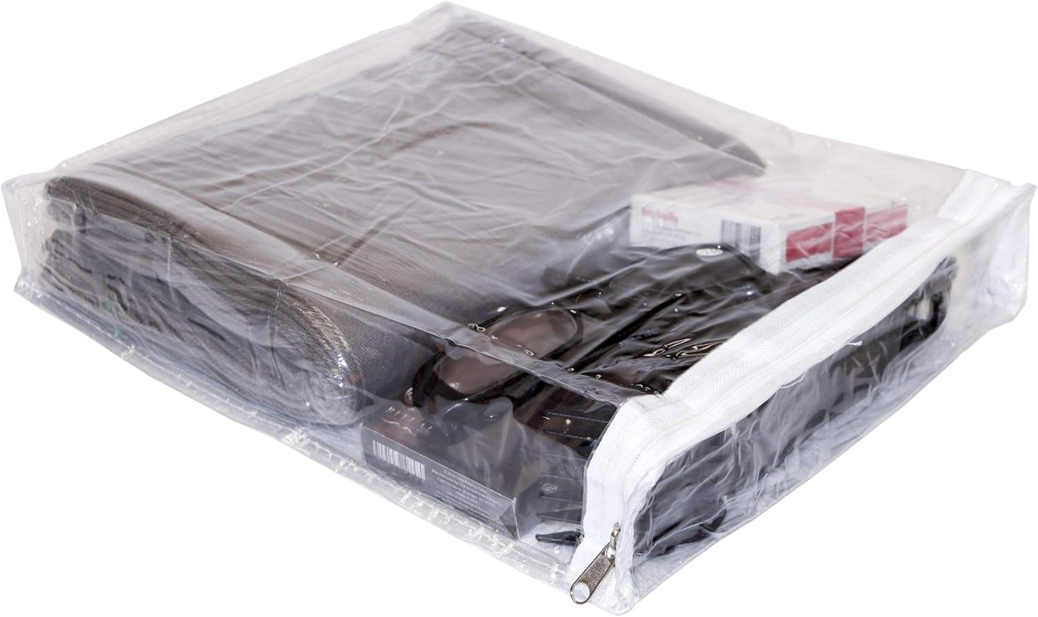 10-Pack Clear Vinyl Zippered Storage Bags 9 x 11 x 2 Inch with Display Pocket