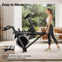 CURSOR FITNESS Exercise Bike, Stationary Bikes for Home, 300 LBS Capacity, Workout Bike with Silent Belt Drive, Indoor Cycling Bike with Extra Comfort Seat/IPad Mount/Bottle Holder Black