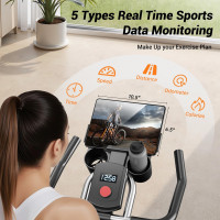 CURSOR FITNESS Exercise Bike, Stationary Bikes for Home, 300 LBS Capacity, Workout Bike with Silent Belt Drive, Indoor Cycling Bike with Extra Comfort Seat/IPad Mount/Bottle Holder Black