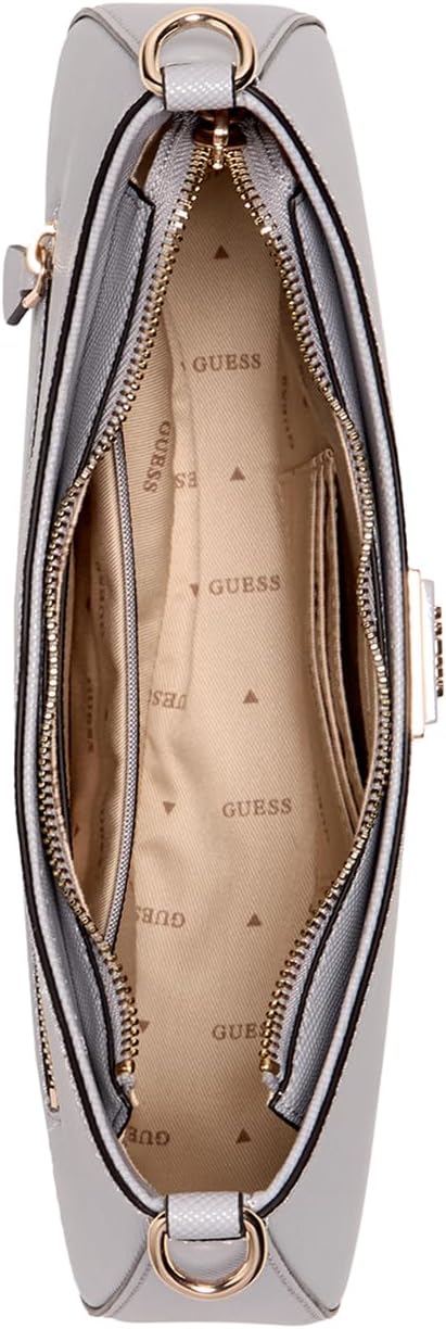 GUESS Noelle Top Zip Shoulder Bag One Size Lavender Grey