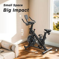 MERACH Exercise Bike, Brake Pad Stationary Bike with Exclusive App, Low Noise Indoor Cycling Bike with 300lbs Weight Capacity, Tablet Mount and Fitness Courses for Weight Loss Friction-Black