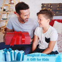 R HORSE 2 Pcs Kid Apron and Chef Hat Set, Adjustable Children Blue Kitchen Apron Cooking Baking Painting and Training Kits Dress up Role Play Chef Toy Kid Funny Cooking Gift New Year Little Chef