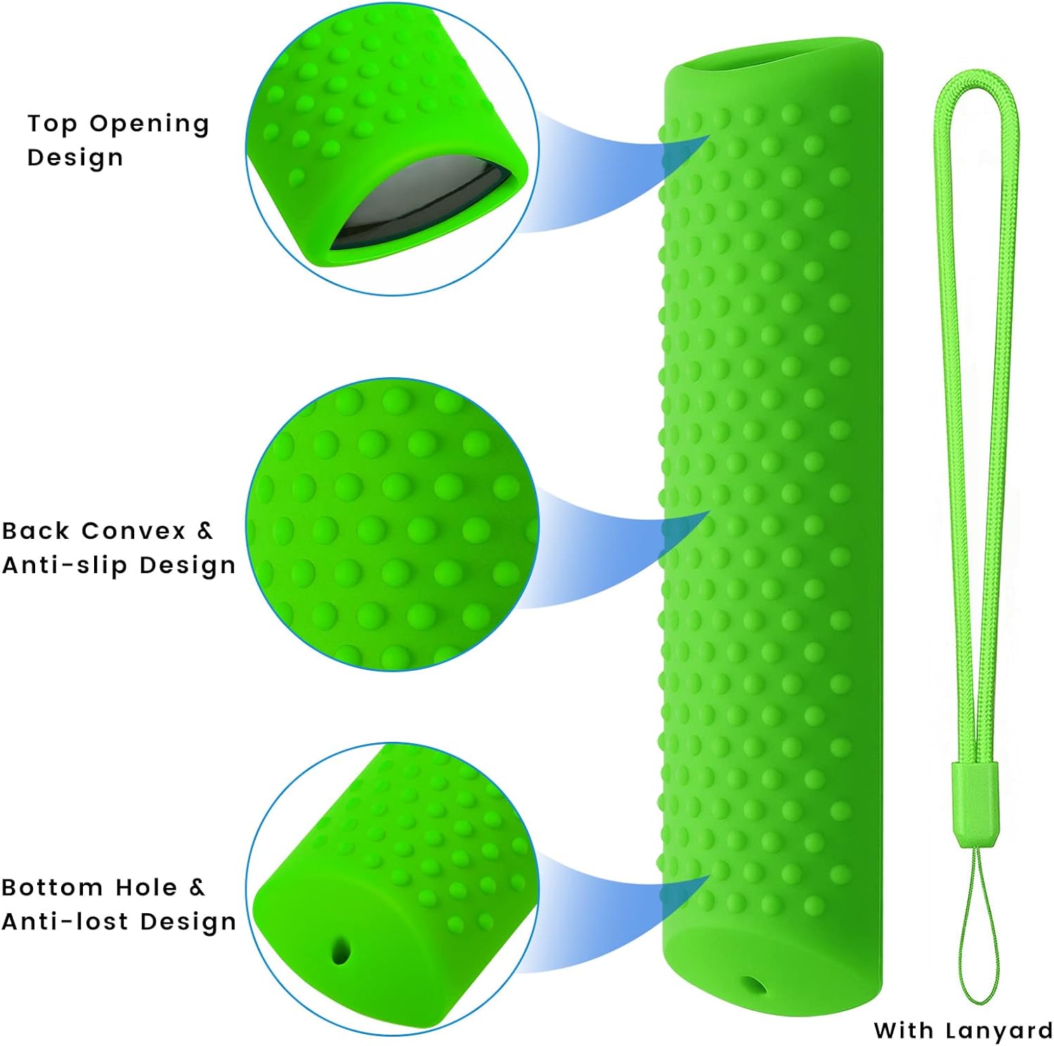 Fire TV Stick Cover for Fire Stick 4K / Alexa Voice Remote (3rd Gen), Glow in The Dark, Anti-Slip Silicone Protective Case with Lanyard Glow Green