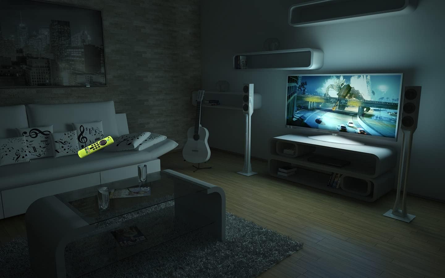 Fire TV Stick Cover for Fire Stick 4K / Alexa Voice Remote (3rd Gen), Glow in The Dark, Anti-Slip Silicone Protective Case with Lanyard Glow Green