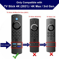 Fire TV Stick Cover for Fire Stick 4K / Alexa Voice Remote (3rd Gen), Glow in The Dark, Anti-Slip Silicone Protective Case with Lanyard Glow Green