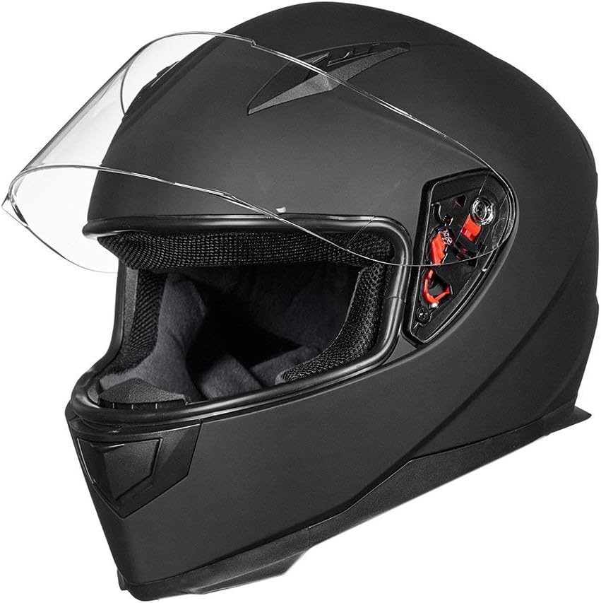 ILM Full Face Motorcycle Street Bike Helmet with Removable Winter Neck Scarf + 2 Visors DOT Model-JK313