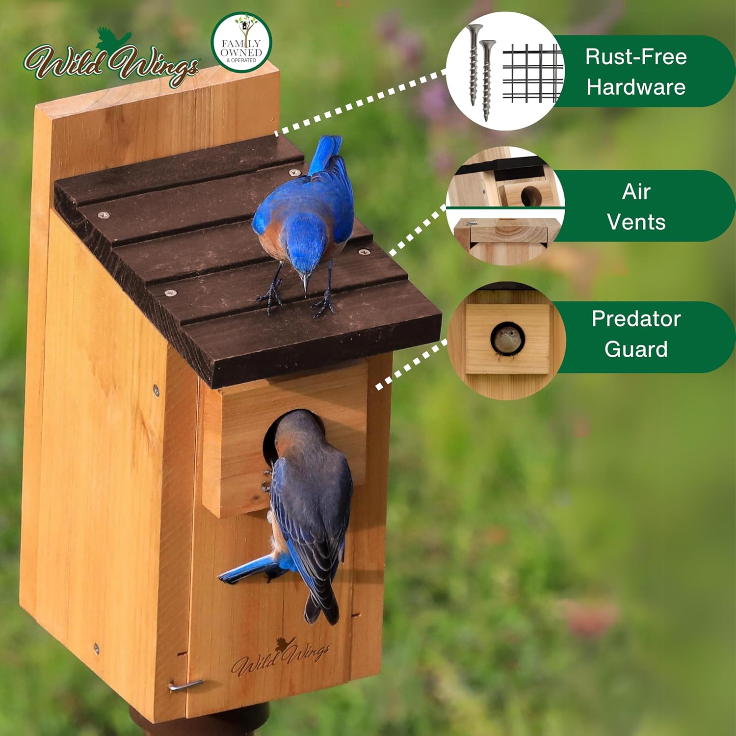 Wild Wings WWCH3 Cedar Blue Bird Box House