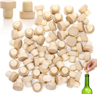60 Pieces T-Shaped Wine Corks, Reusable Cork Plugs, Wooden and Rubber Wine Stoppers, Sealing Bottle Stoppers for Wine, Beer, DIY Craft