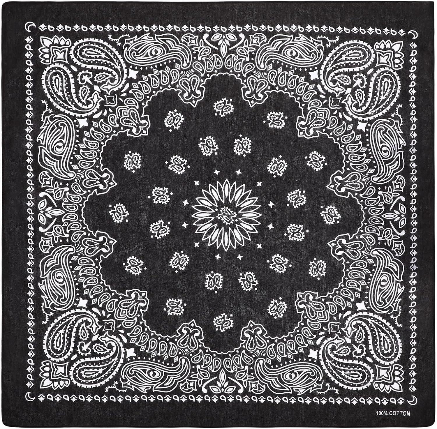 Kigeli 10 Packs Extra Large Bandana 27 x 27 Inch Large Cotton Paisley Fine Bandana Square Scarf Headwear for Women Head Face