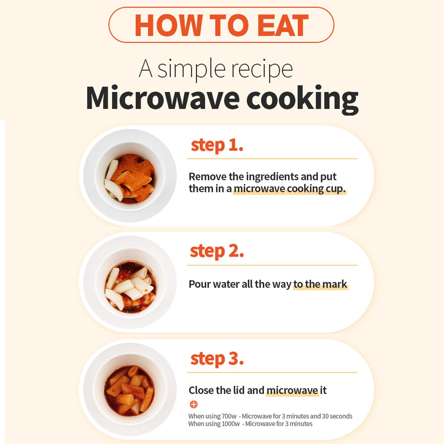 LENITH Pokpoong Instant Korean snack 2 Cups, Sweet and Spicy Sauce tteokbokki in Cup, Original Flavor, Rice cakes 6.2oz. 175g