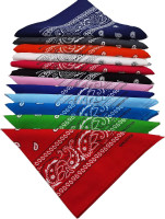 FANNI YOUPIN 100% Cotton Fine thick bandanas/scarves for Men & Women Paisley printed 12pcs