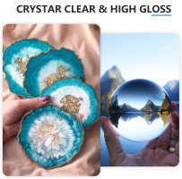 Teexpert Crystal Clear Epoxy Resin Kit 2 Gallon Self-Leveling Coating and Casting Resin, High-Gloss & Bubbles Free Resin and Hardener Kit for DIY Art, Jewelry, Table Top, Molds, Wood 1:1 Ratio