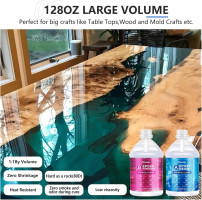 Teexpert Crystal Clear Epoxy Resin Kit 2 Gallon Self-Leveling Coating and Casting Resin, High-Gloss & Bubbles Free Resin and Hardener Kit for DIY Art, Jewelry, Table Top, Molds, Wood 1:1 Ratio