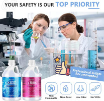 Teexpert Crystal Clear Epoxy Resin Kit 2 Gallon Self-Leveling Coating and Casting Resin, High-Gloss & Bubbles Free Resin and Hardener Kit for DIY Art, Jewelry, Table Top, Molds, Wood 1:1 Ratio
