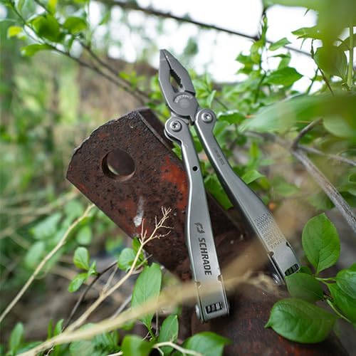 Schrade Delta Class Tough Tool with Stainless Steel 20 Piece Tough Multi-Tool with Can Opener, Pliers, Screwdrivers and Sheath for Outdoor Survival, Camping and EDC