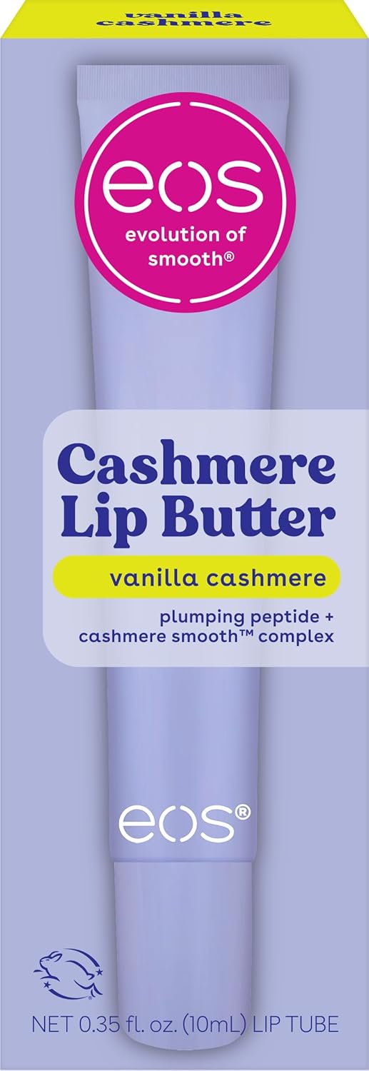 eos Cashmere Lip Butter, Vanilla Cashmere, Plumping Peptides For Smooth Lips, 0.35 fl oz