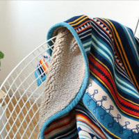 UKELER Boho Sherpa Throw 60'' x 50''- Bohemian Soft Plush Flannel Throw Blankets for Bed/Couch/Sofa/Office/Camping 50''x60'' A-bohemian