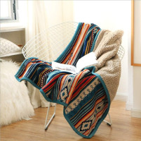 UKELER Boho Sherpa Throw 60'' x 50''- Bohemian Soft Plush Flannel Throw Blankets for Bed/Couch/Sofa/Office/Camping 50''x60'' A-bohemian