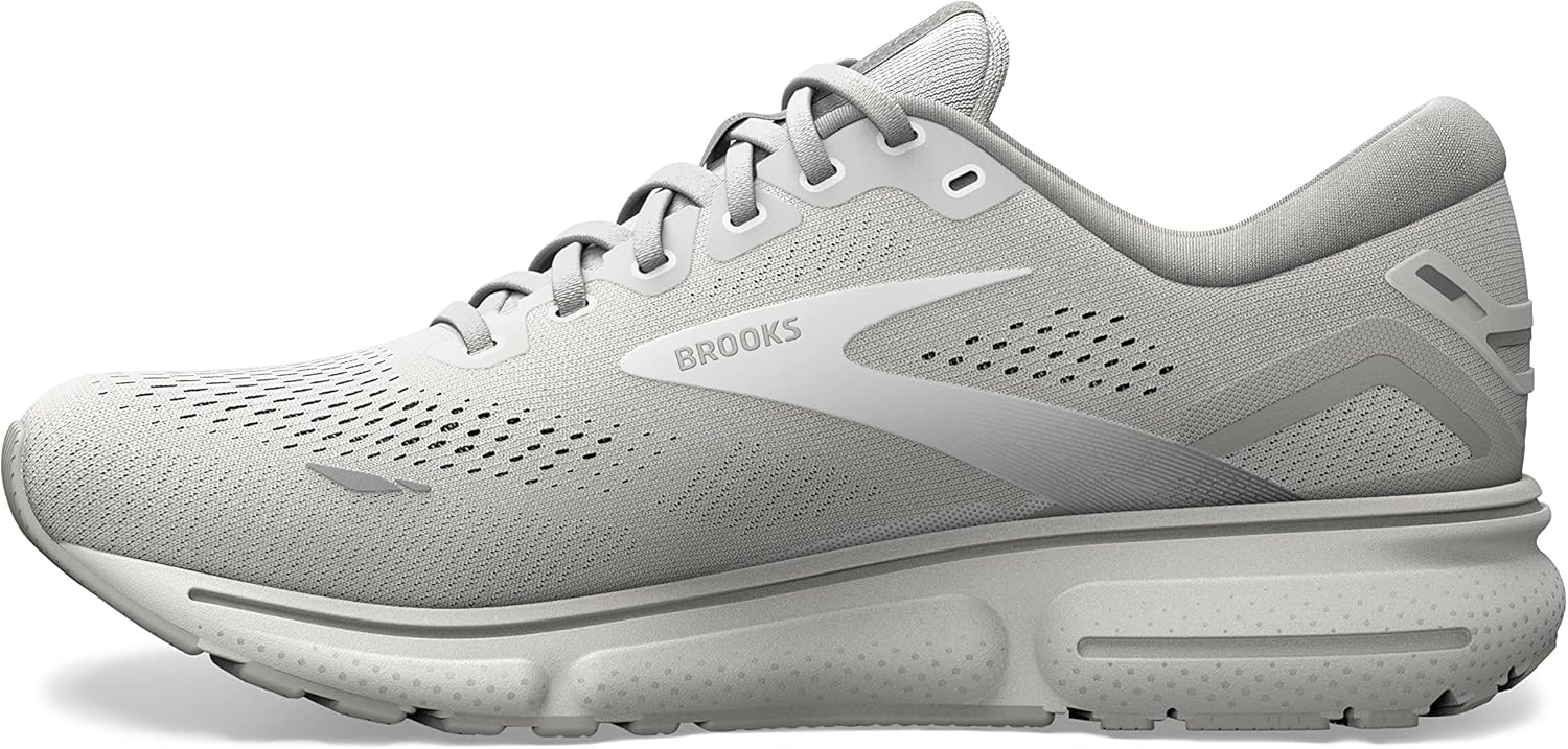 Brooks Women's Ghost 15 Neutral Running Shoe 9.5 Oyster/Alloy/White