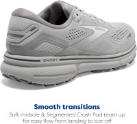 Brooks Women's Ghost 15 Neutral Running Shoe 9.5 Oyster/Alloy/White