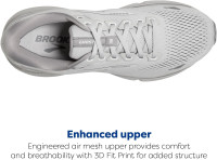 Brooks Women's Ghost 15 Neutral Running Shoe 9.5 Oyster/Alloy/White