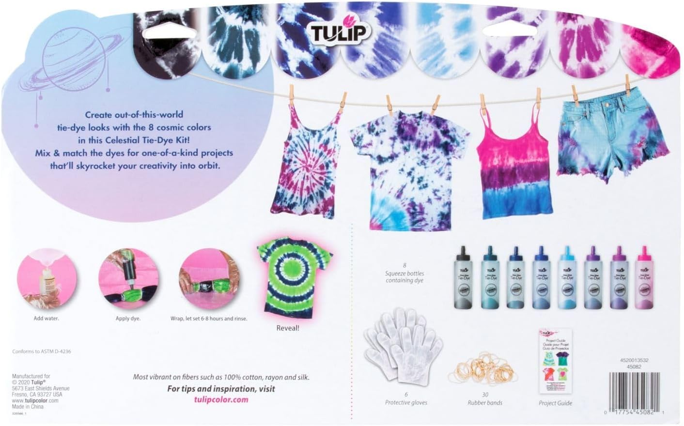 Tulip One-Step Tie-Dye Kit One-Step 8 Color Kit Tie Dye, Celestial