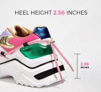 LUCKY STEP Women's Platform Colorful Fashion Sneakers Retro Colorblock Stylish Cute Chunky Dad Walking Shoes