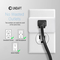 Unidapt 3 Outlet Multi Plug Wall Adapter, Multiple Outlet Splitter, Extender Grounded Wall Tap Power Plug Expander for Cruise Ship Home Office Dorm Essentials, 2-Pack