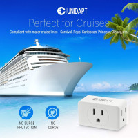 Unidapt 3 Outlet Multi Plug Wall Adapter, Multiple Outlet Splitter, Extender Grounded Wall Tap Power Plug Expander for Cruise Ship Home Office Dorm Essentials, 2-Pack