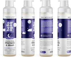 Hello Bello Nighttime Shampoo and Body Wash, Gentle Hypoallergenic Formula for Babies and Kids, Vegan and Cruelty-Free, Sweet Sleep Scented, 10 fl oz