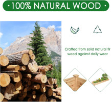 Giantex Raised Garden Bed Planter, Wooden Elevated Vegetable Planter Kit Box Grow for Patio Deck Balcony Outdoor Gardening, Natural