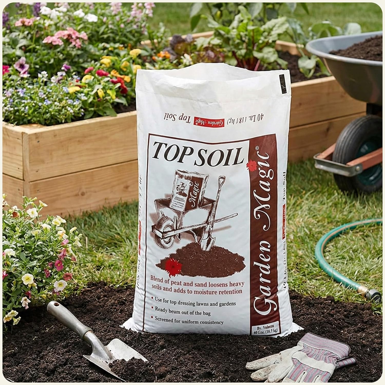 Michigan Peat 40 Pound Bag Garden Magic Organic Planting Potting Top Soil Blend Mix for Indoor and Outdoor Gardening and Landscapes, White 40 lbs